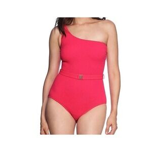 New Loft Swim Swimsuit Womens Sz Large Asymmetrical Textured One-Piece Shoulder